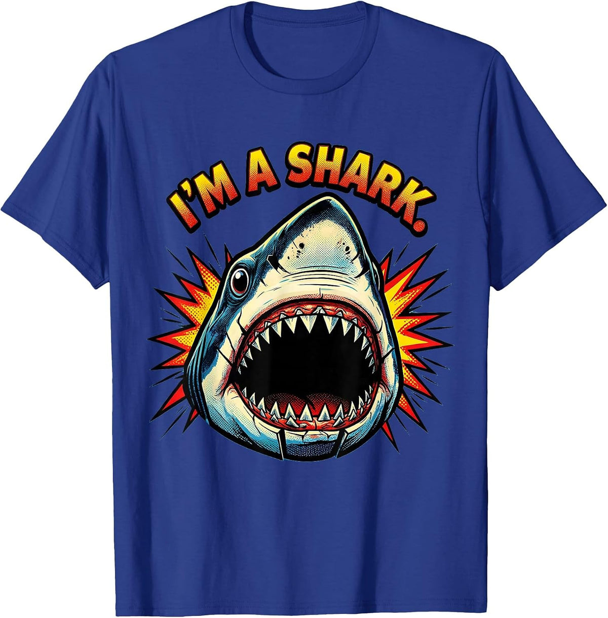 I'm A Shark Pop Art Funny Shark Lover Halloween Costume T-Shirt - Royal Blue