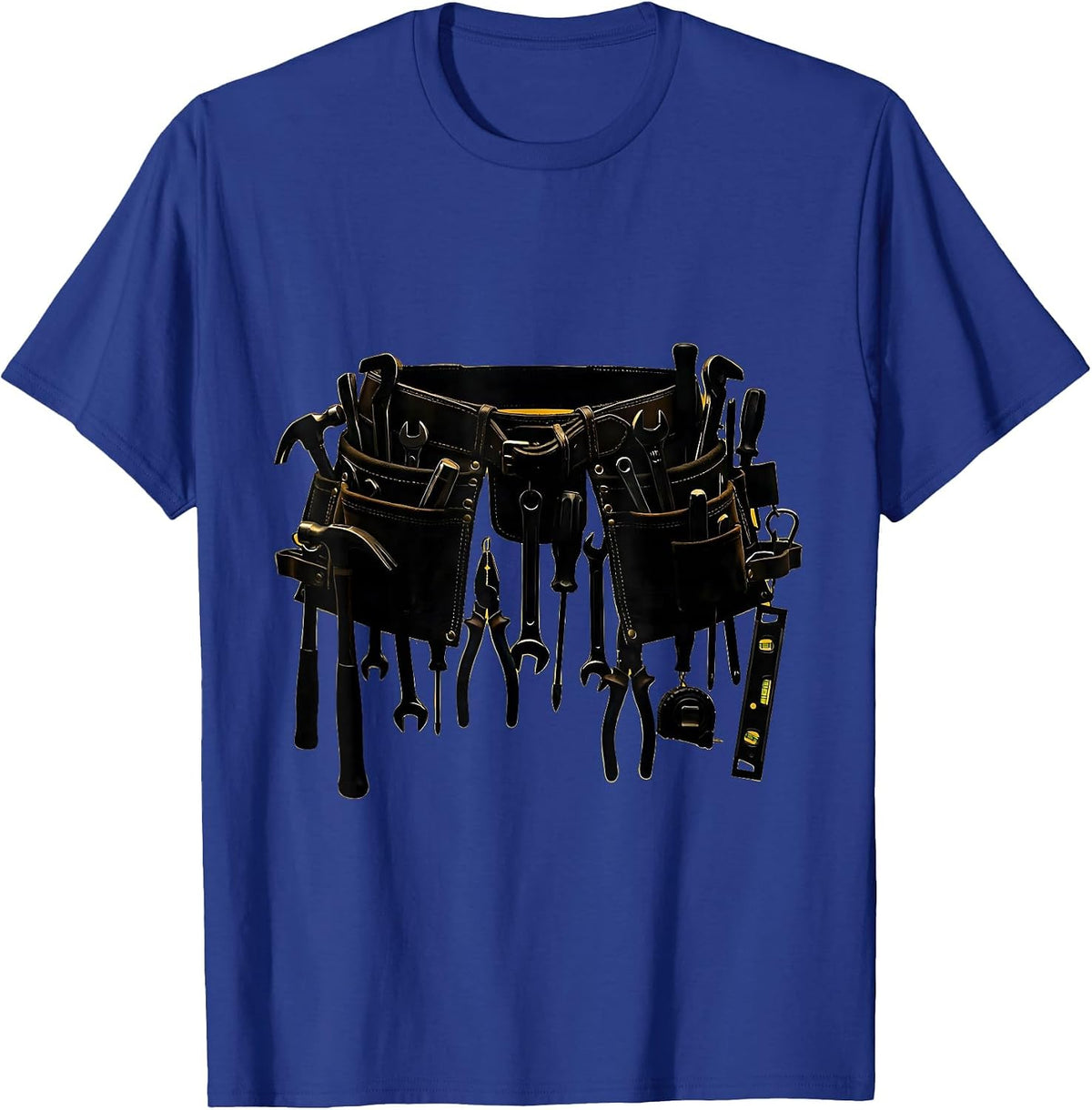 Men's Toolbelt Loaded With Hand Tools Illustration T-Shirt - Royal Blue