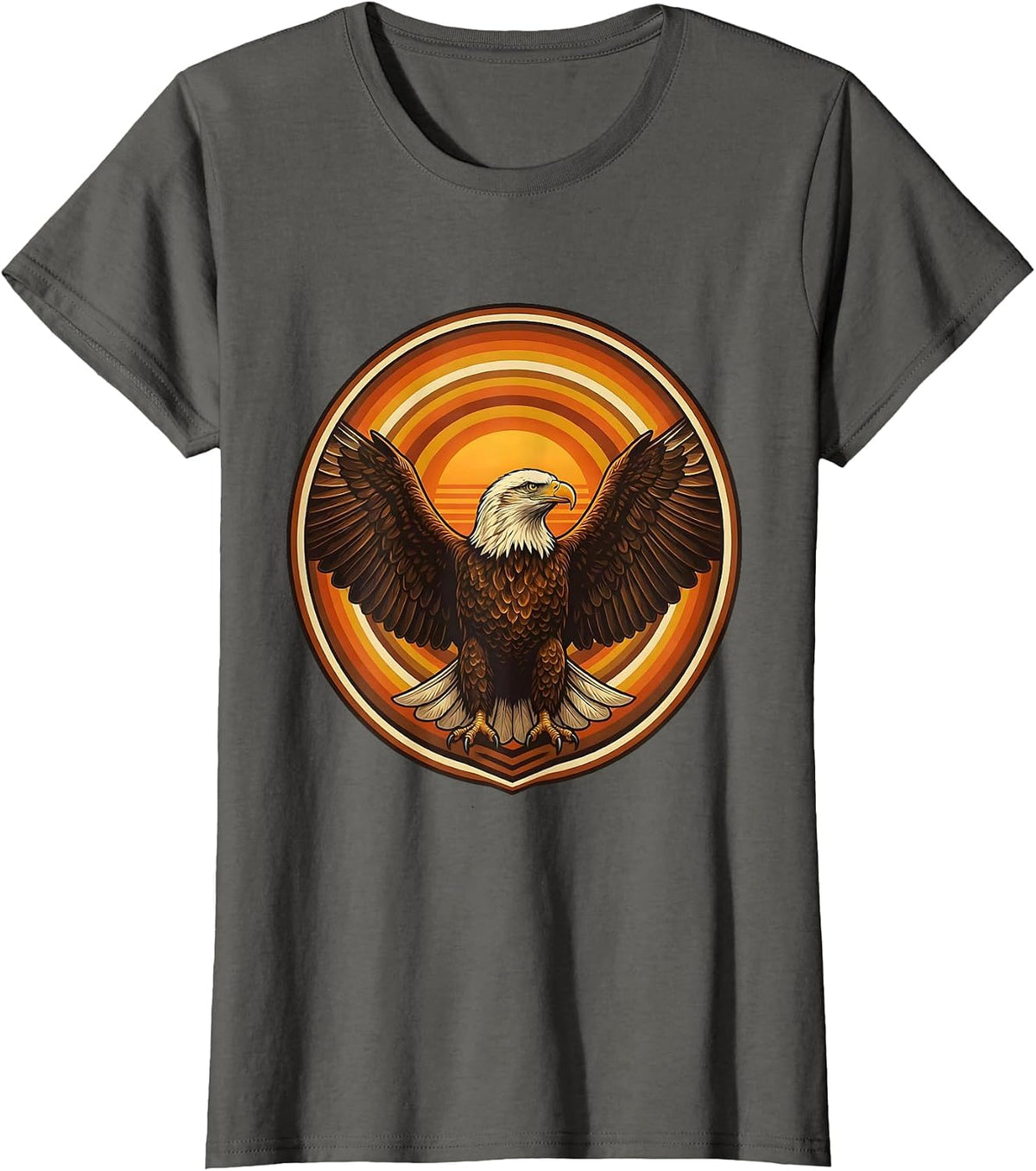 Women's 40th Birthday Bald Eagle Wings Spread Design T-Shirt - Asphalt Grey
