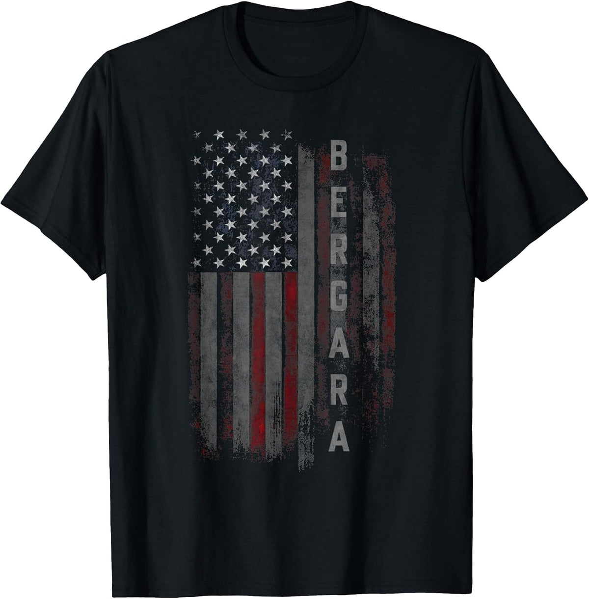 Bergara Family American Flag T-Shirt - Black