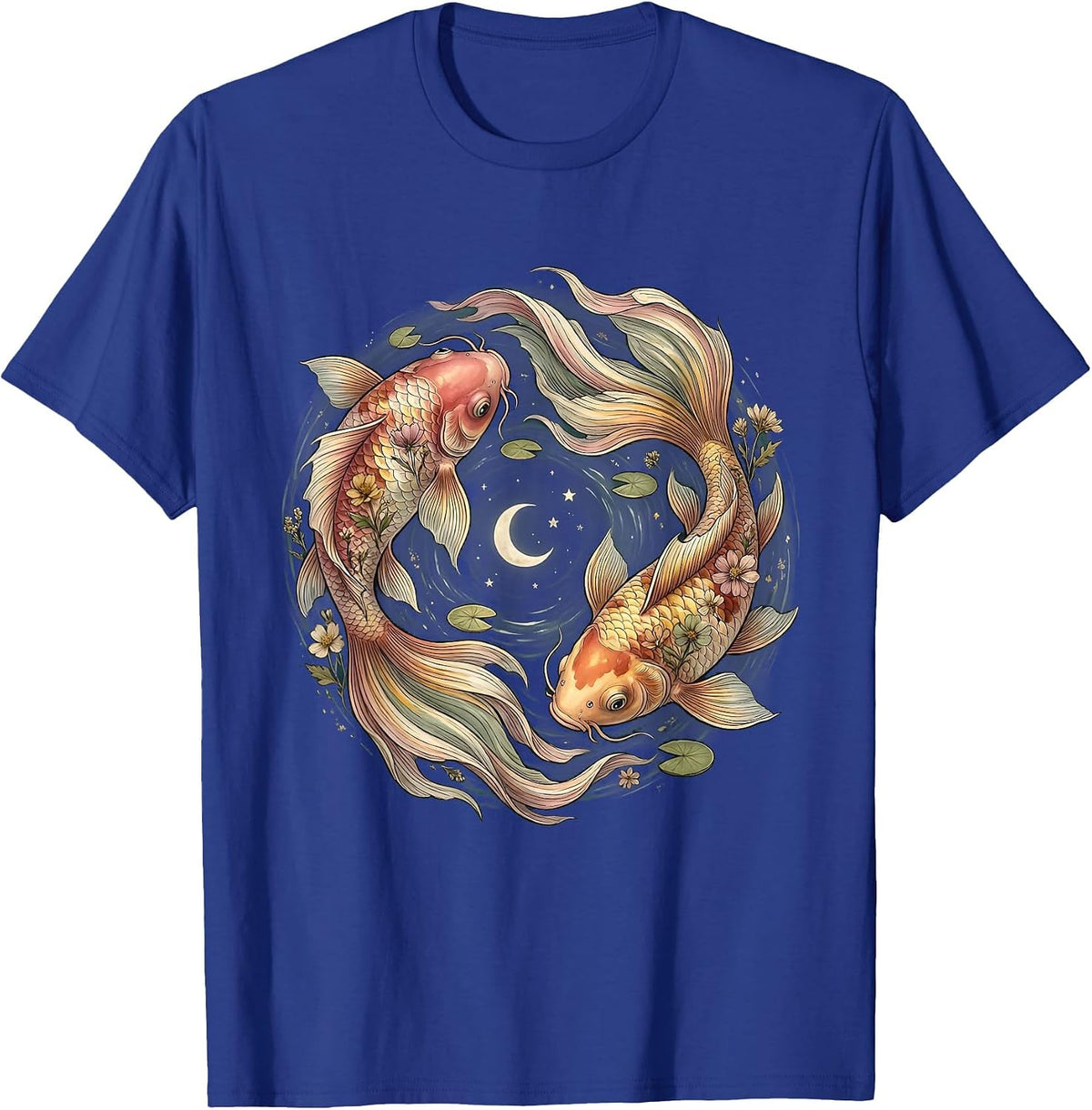 Men's Rainbow Koi Fish Circle LGBT Pride Graphic T-Shirt - Royal Blue