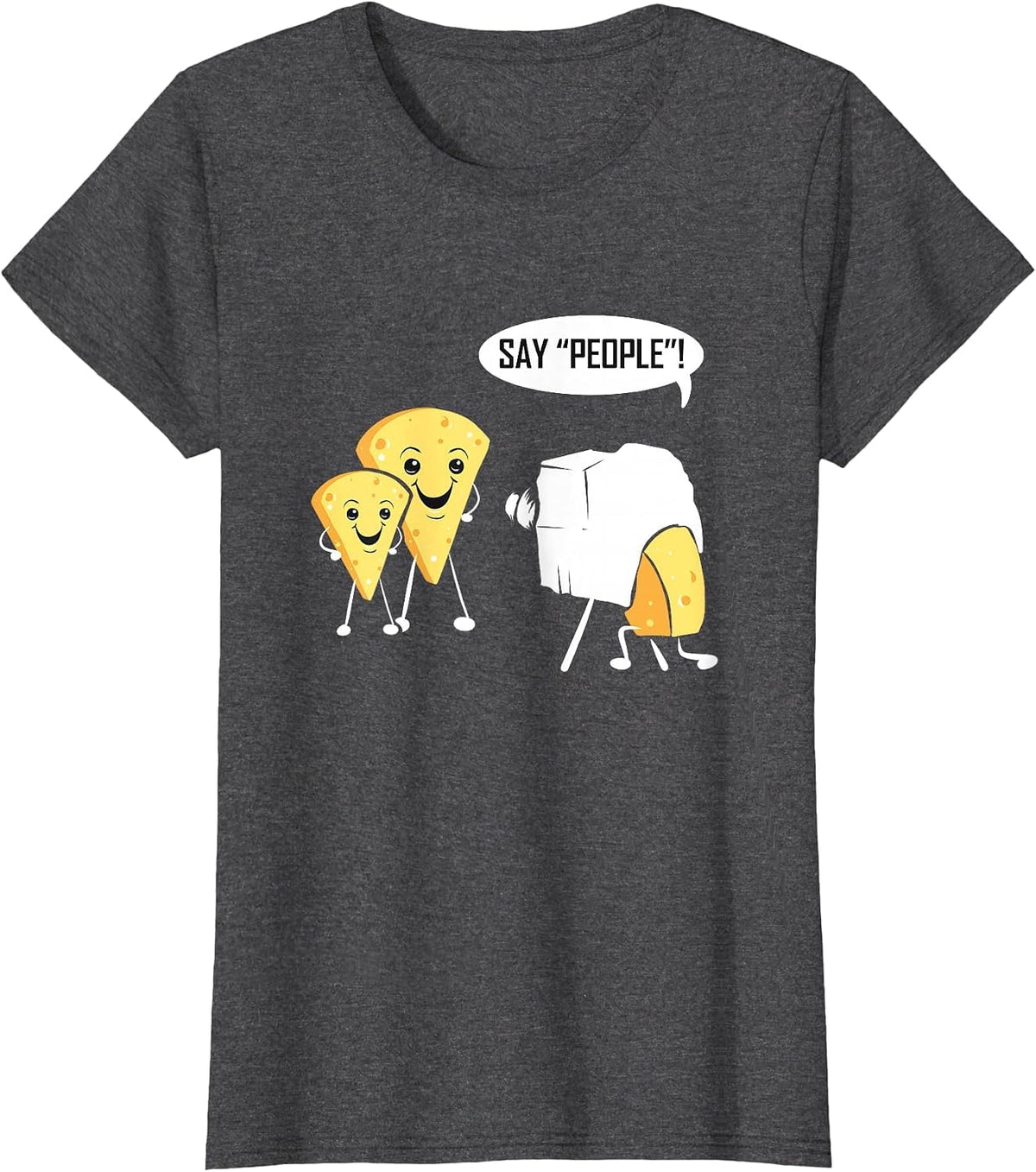 Photography Cheese Funny for Photographer Photo Camera T-Shirt, Women, Dark Heather Grey, X-Large - As Pictured
