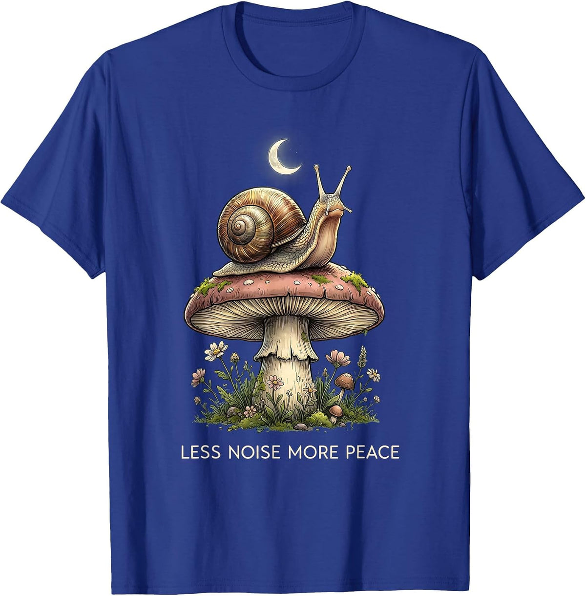 Less Noise More Peace Mindfulness Design T-Shirt - Royal Blue