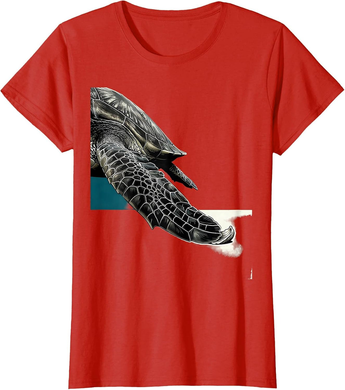 Paddle Flipper Sea Turtle Ocean Animal Lover Artwork T-Shirt - Red