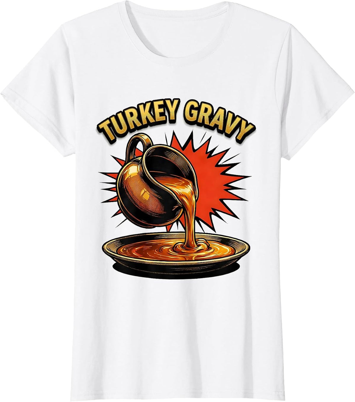 Women's Turkey Gravy Bootleg 90's Rap Rock Vintage Funny T-Shirt - White