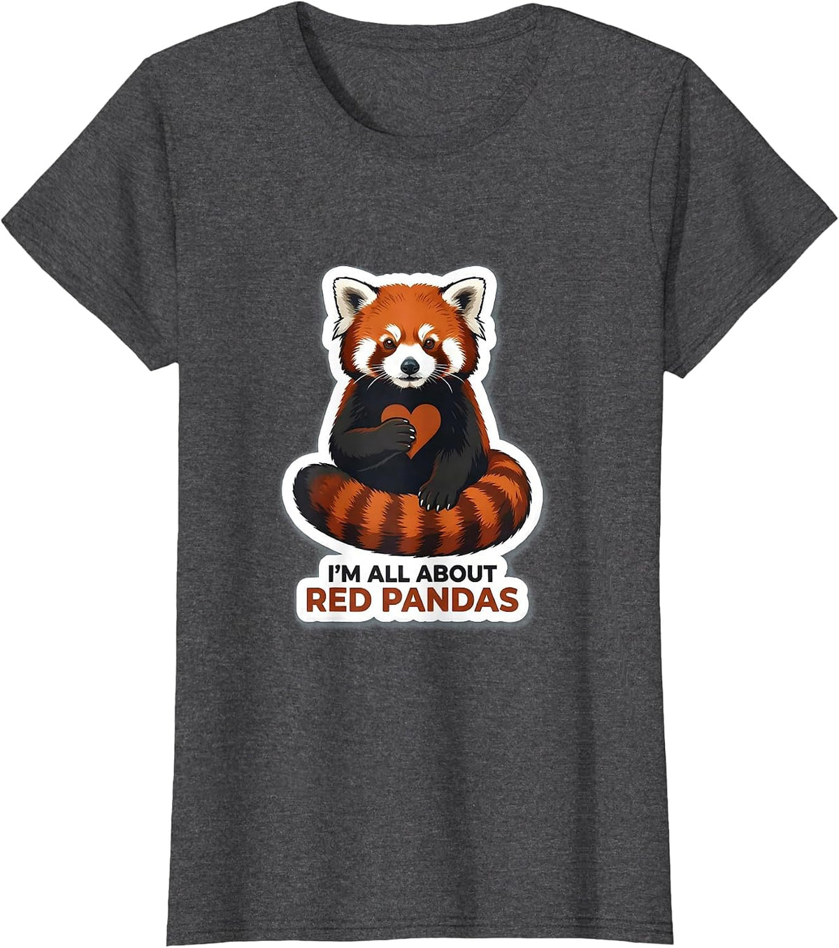 Women's I’m All About Red Pandas Cute Red Panda Lover Animal Fan T-Shirt - Dark Heather Grey