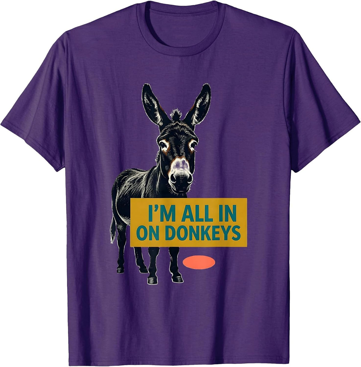 I’m All In On Donkeys Funny Midcentury Modern Donkey Lover T-Shirt - Purple