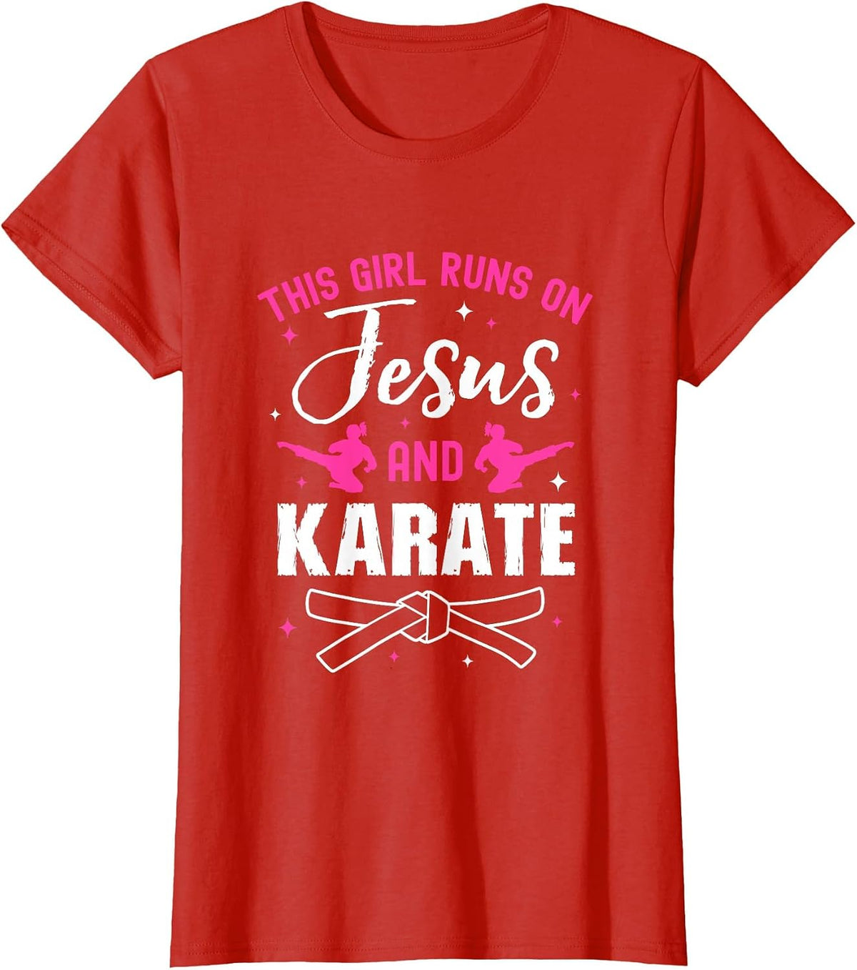 Funny Karate Design for Women Girls Karate Black Belt T-Shirt - Red