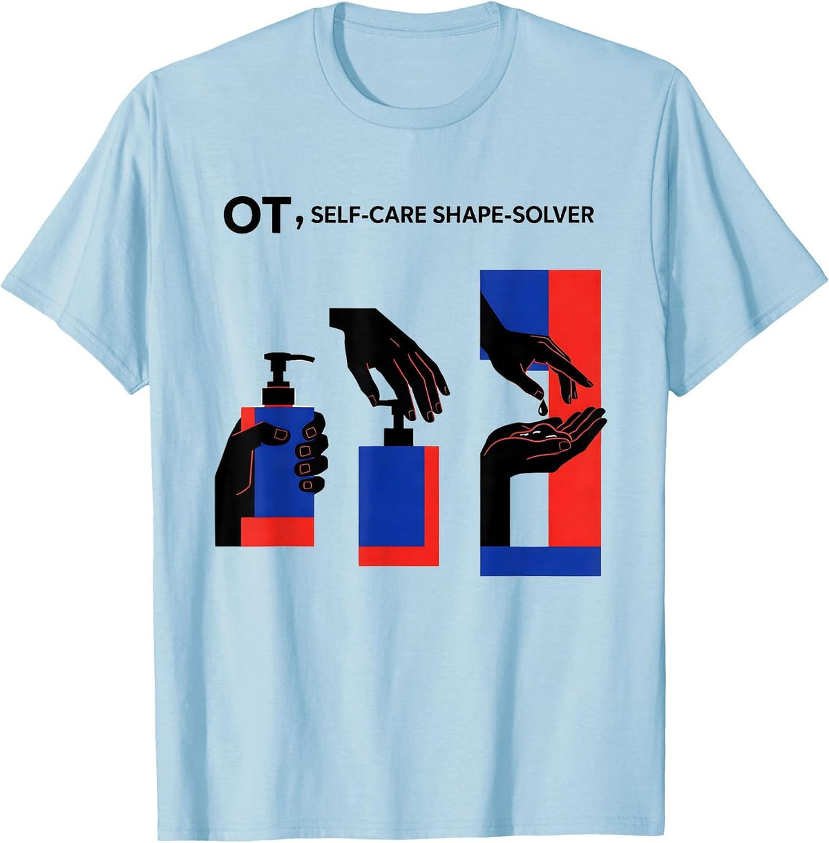Men's OT Self-Care Shape-Solver Occupational Therapy Therapist T-Shirt - Baby Blue