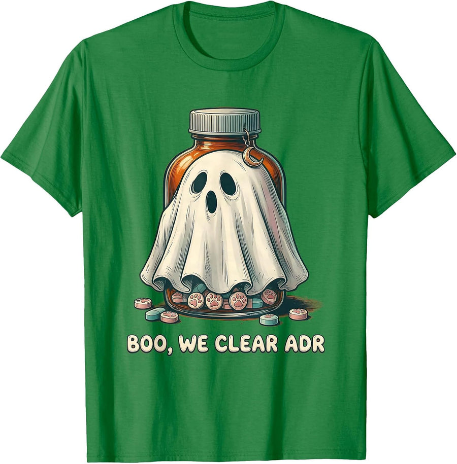 Men's Boo We Clear ADR Funny Vet Tech Halloween Veterinary Clinic T-Shirt - Kelly Green
