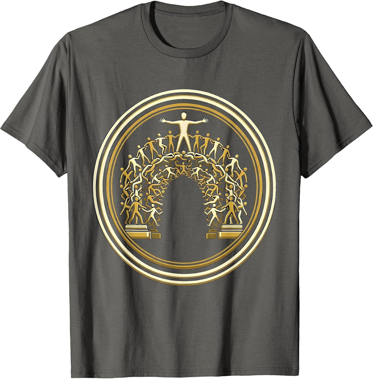 Big Fan of Human Rights Bridge of Unity Design T-Shirt - Asphalt Grey
