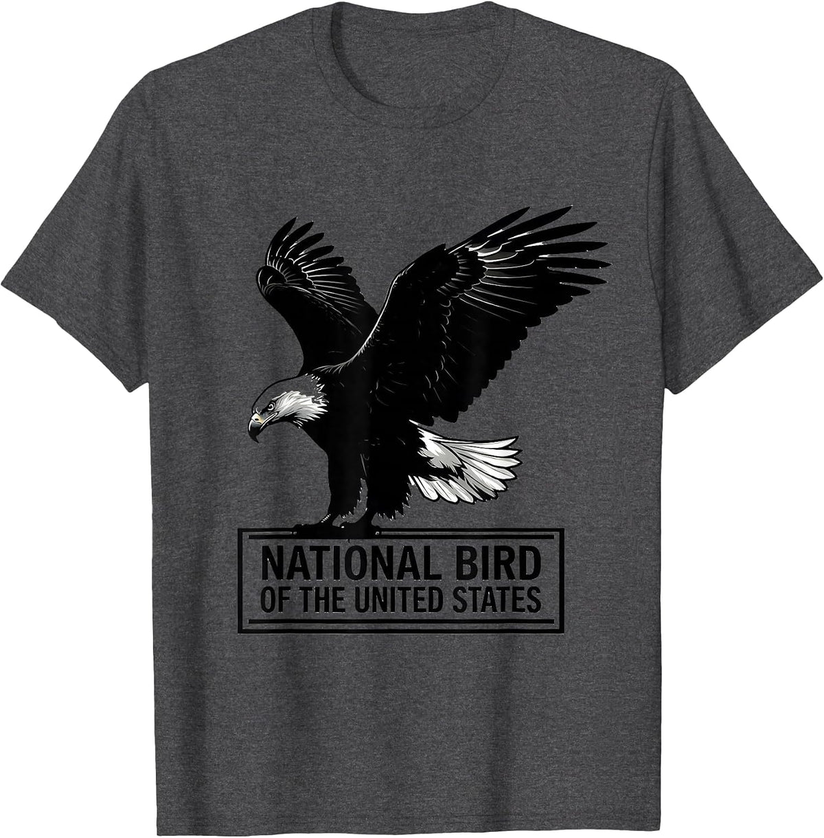 Men's National Bird Of The United States Bald Eagle Silhouette T-Shirt - Dark Heather Grey