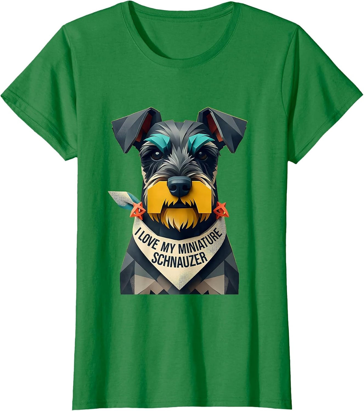 I Love My Miniature Schnauzer Funny Schnauzer Owner Breed T-Shirt - Kelly Green