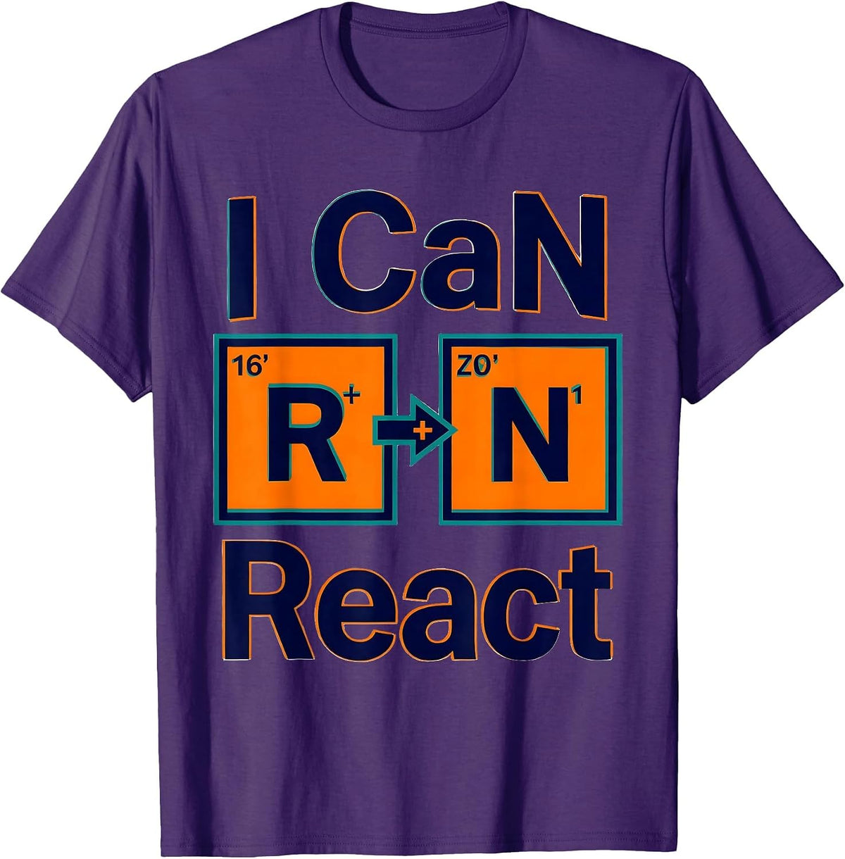 I CaN React Funny Chemistry Teacher Science Pun Humor T-Shirt - Purple
