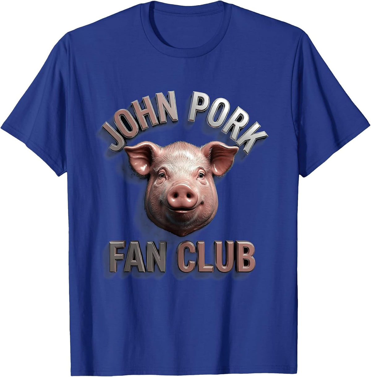 John Pork Fan Club Graphic Design T-Shirt - Royal Blue