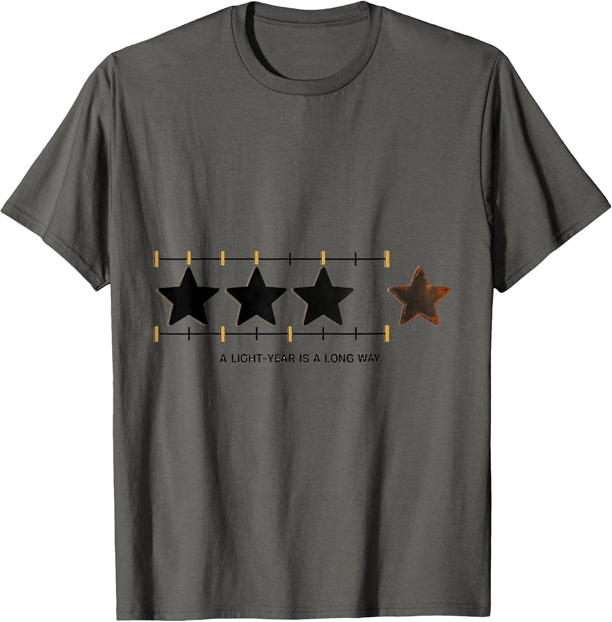A Light-Year Is A Long Way Funny Space Astronomy Enthusiast T-Shirt - Asphalt Grey