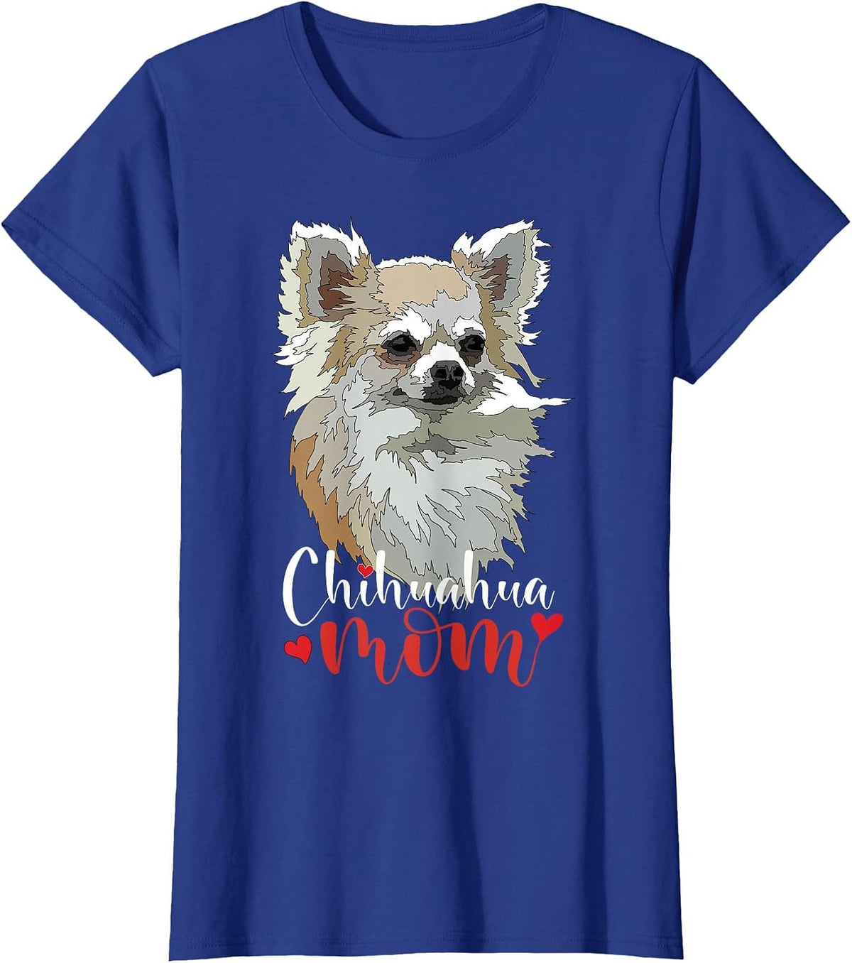 Chihuahua Mom Long Hair Chiwawa Mama Long Haired Chiwawa Dog T-Shirt - Royal Blue