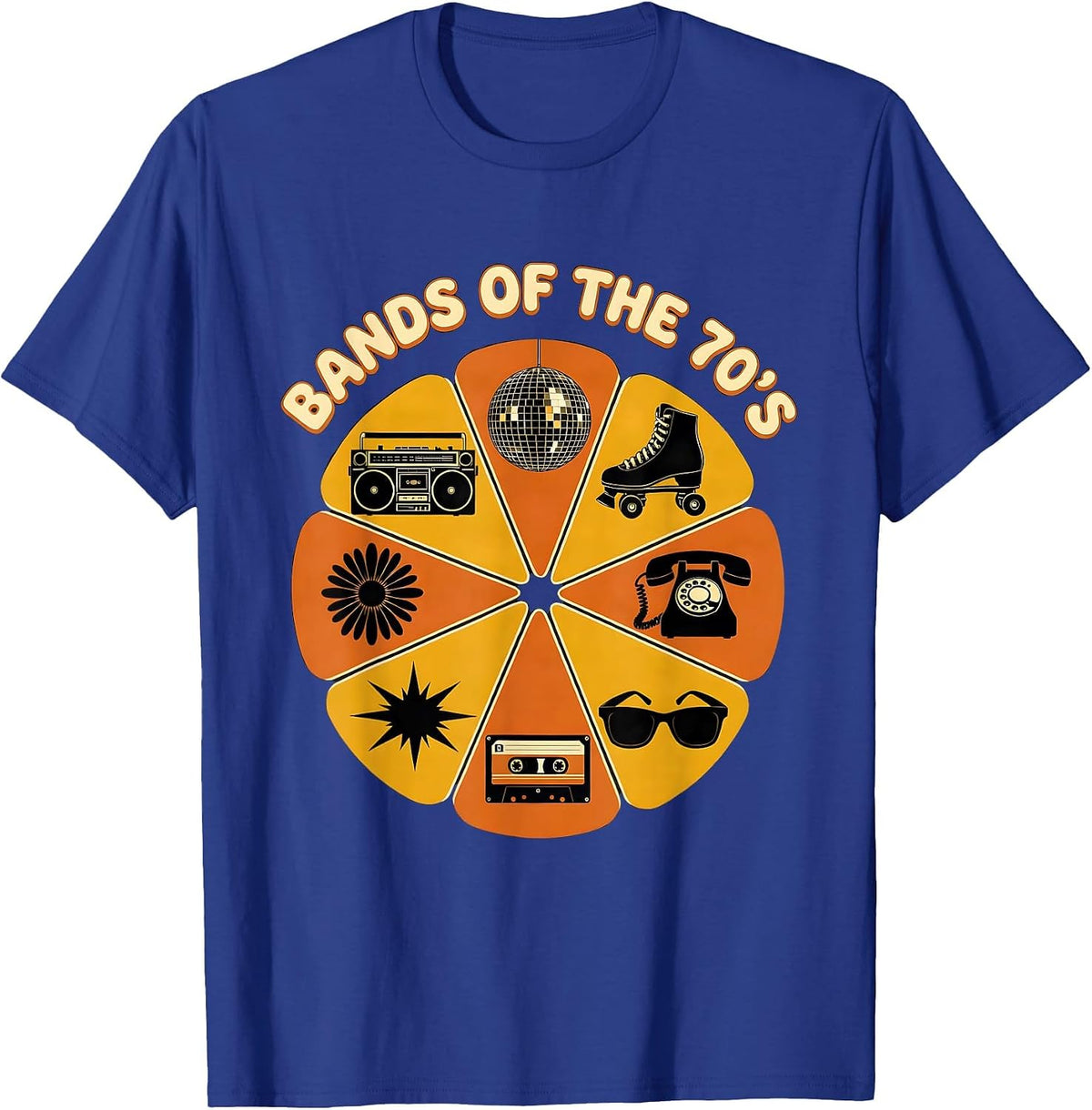 Bands Of The 70's Retro Vintage Classic Rock Music Fan Gift T-Shirt - Royal Blue