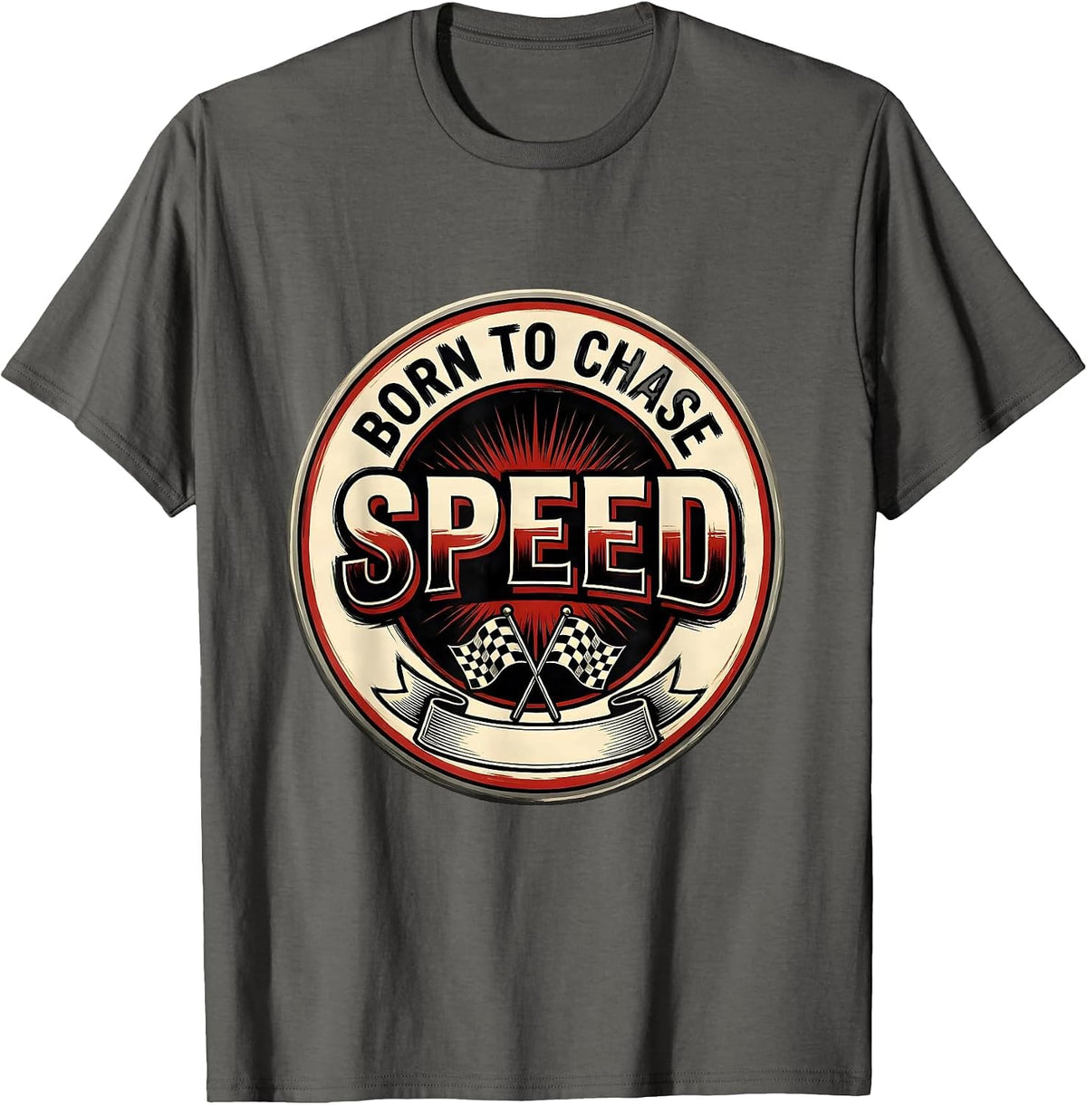 Men's Born to Chase Speed Racing Lifestyle Labor Day T-Shirt - Asphalt Grey