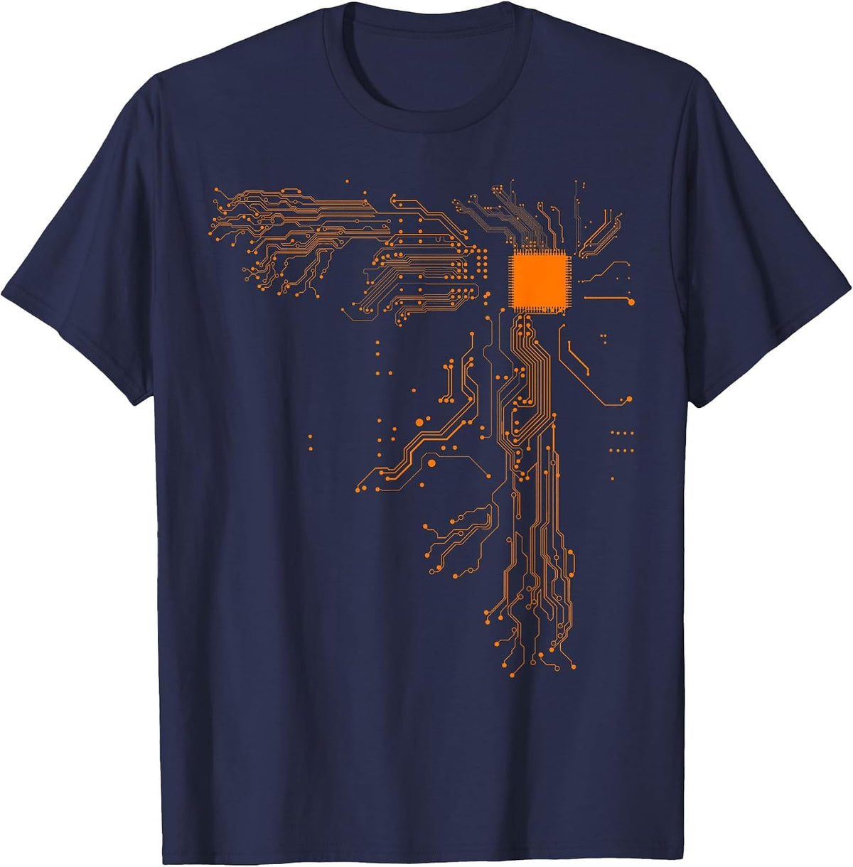 Heart of the Tech Nerd Computer Core Processor T-Shirt T-Shirt - Navy Blue
