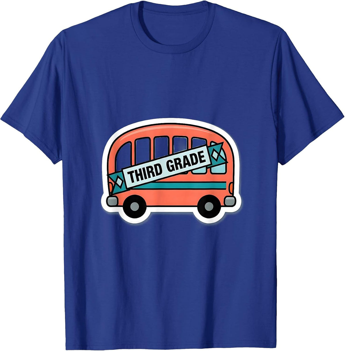 Third Grade Cute Preppy Girls Back To School Sticker Style T-Shirt - Royal Blue