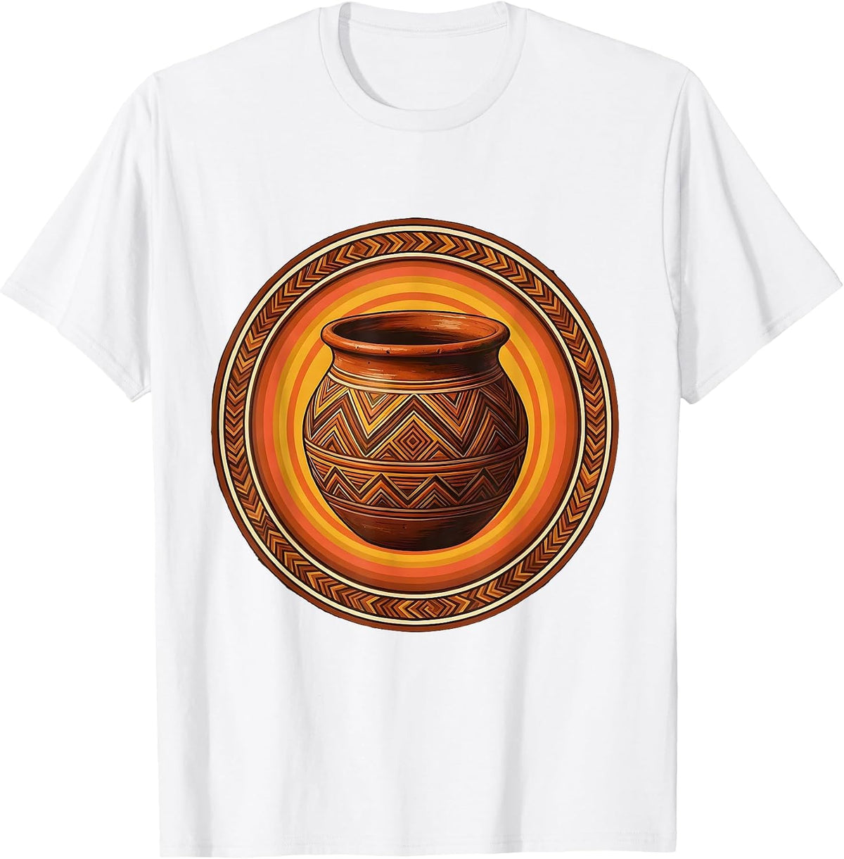 Oaxacan Black Clay Pot Mexican Folk Art Design T-Shirt - White
