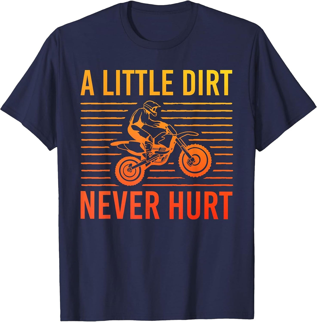 Cool Dirt Bike Art for Men Women Motor Bike Dirtbike Racing T-Shirt - Navy Blue
