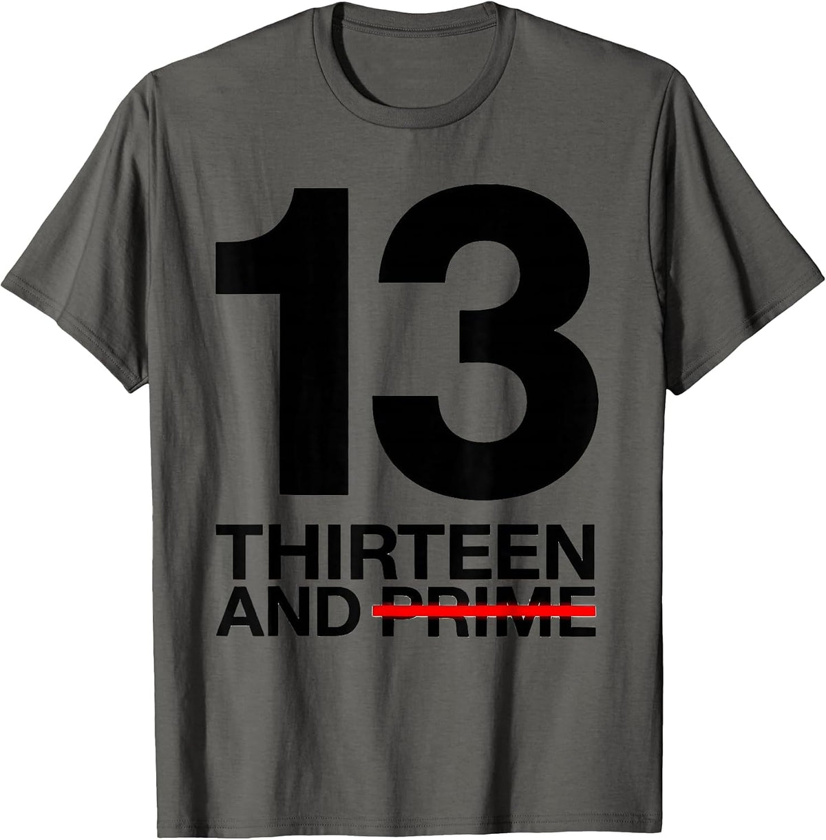 Men's Thirteen And Prime Square Root Age Math Birthday Gift T-Shirt - Asphalt Grey