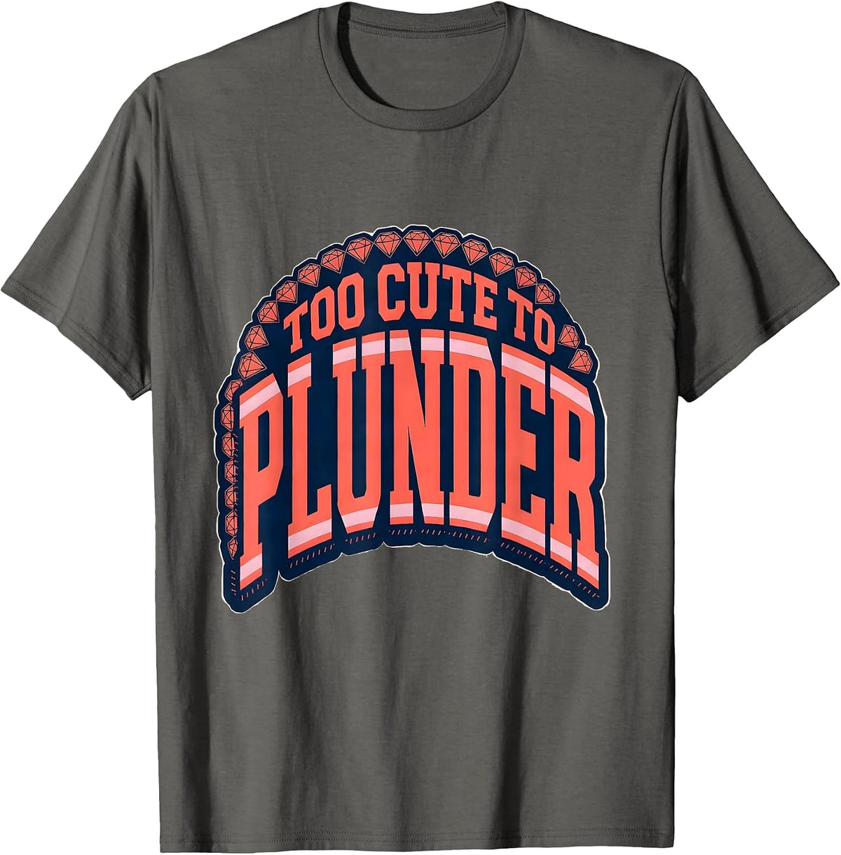 Too Cute to Plunder Kids Pirate Design T-Shirt - Asphalt Grey