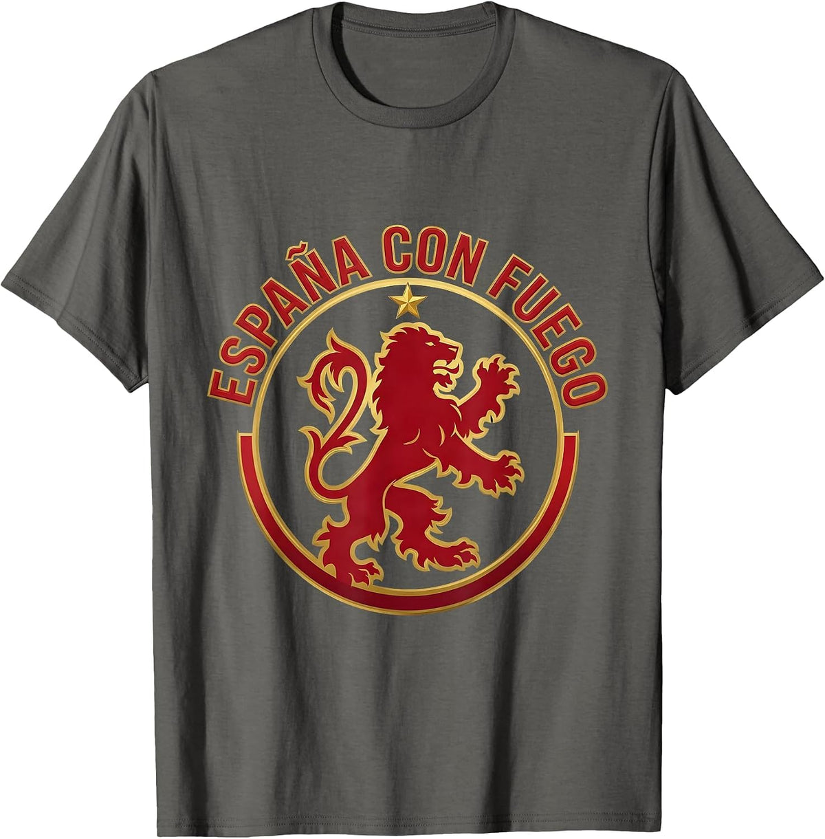 España con Fuego Patriotic Spanish Heritage Silhouette T-Shirt - Asphalt Grey