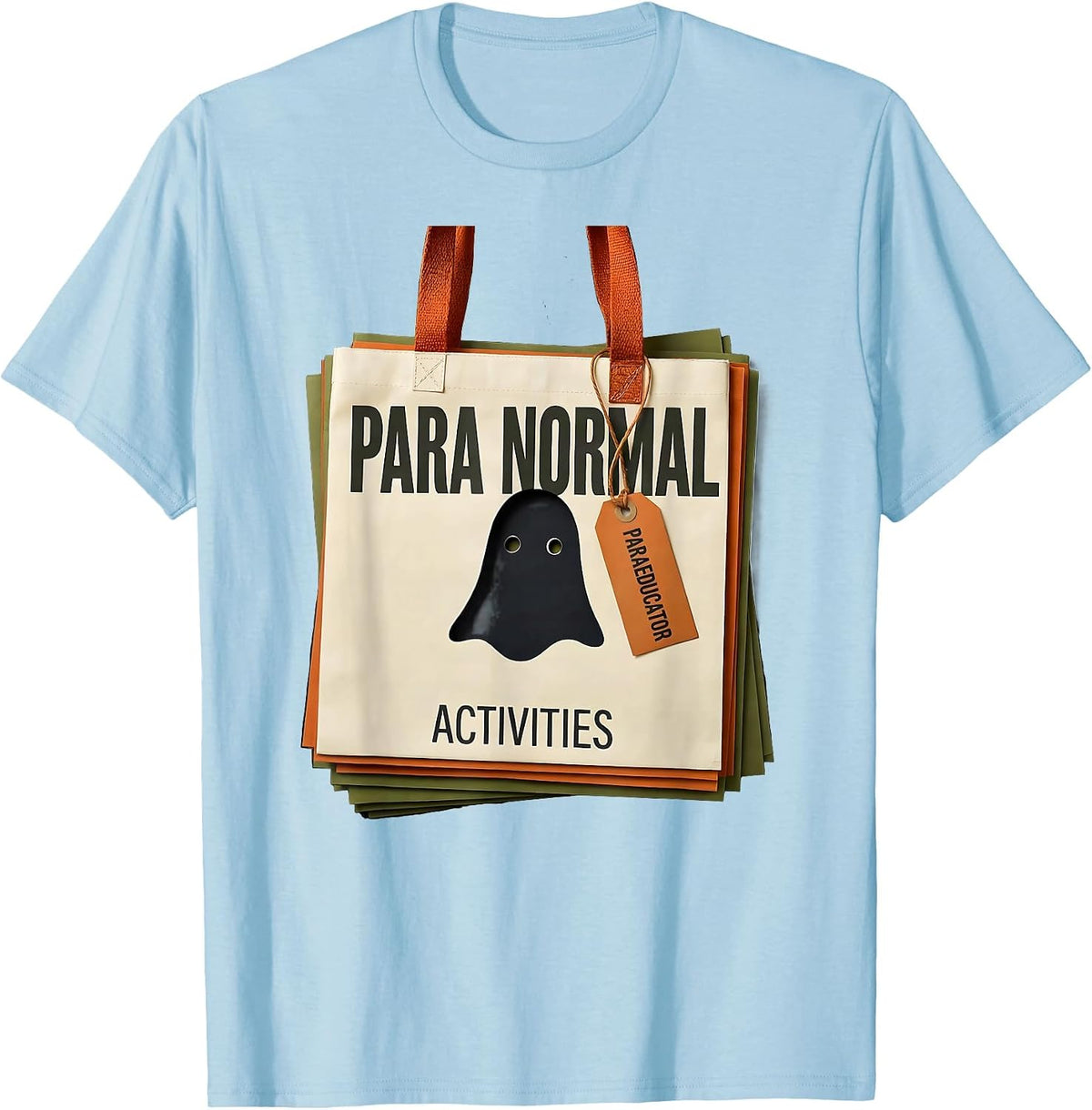 Men's Para Normal Activities Paraeducator Ghost Halloween SpEd T-Shirt - Baby Blue