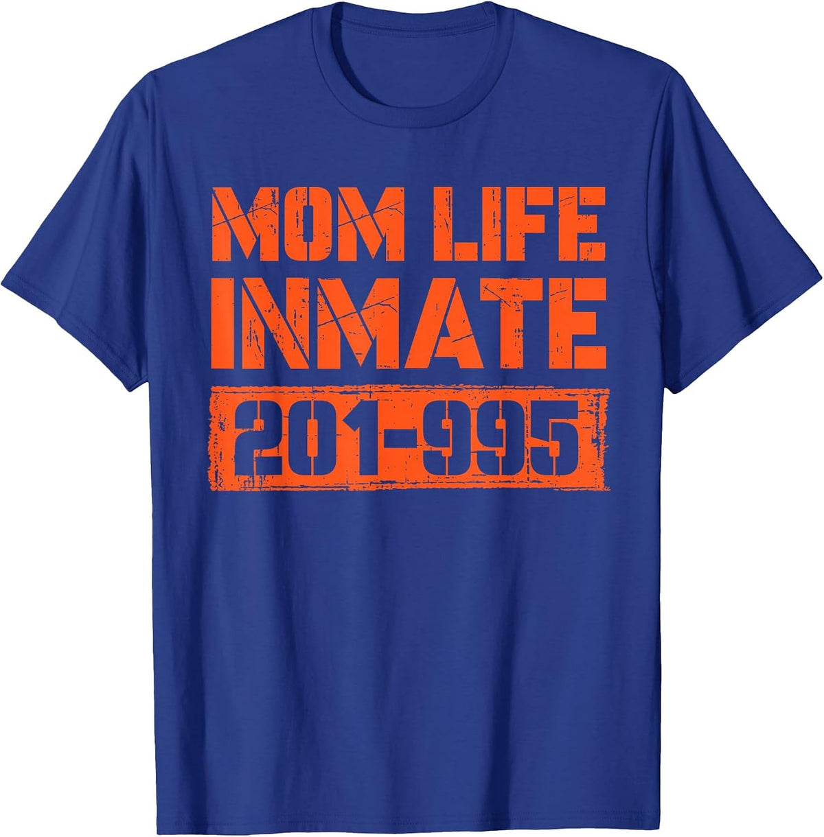 Mom Life Jail Inmate Funny Prisoner Spooky Halloween Costume T-Shirt - Royal Blue