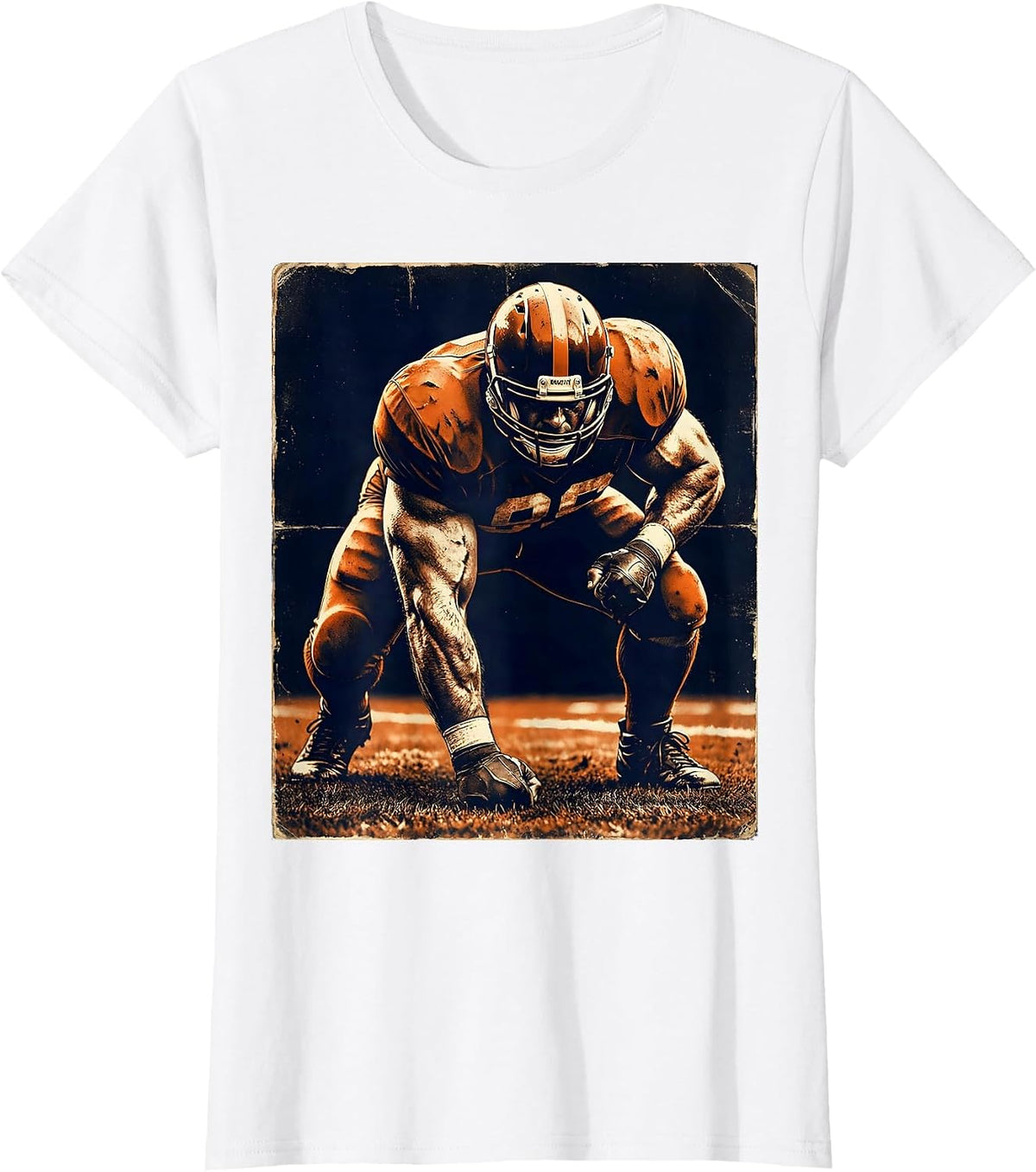 Bend and Snap Football Lineman Squat Graphic T-Shirt - White