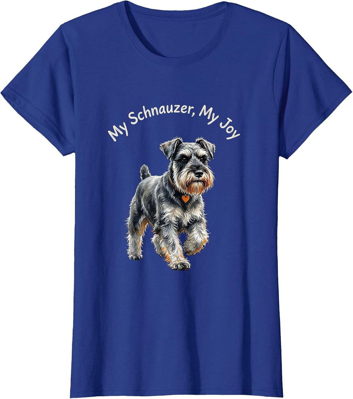 Women's My Schnauzer My Joy Watercolor Miniature Schnauzer Lover T-Shirt - Royal Blue