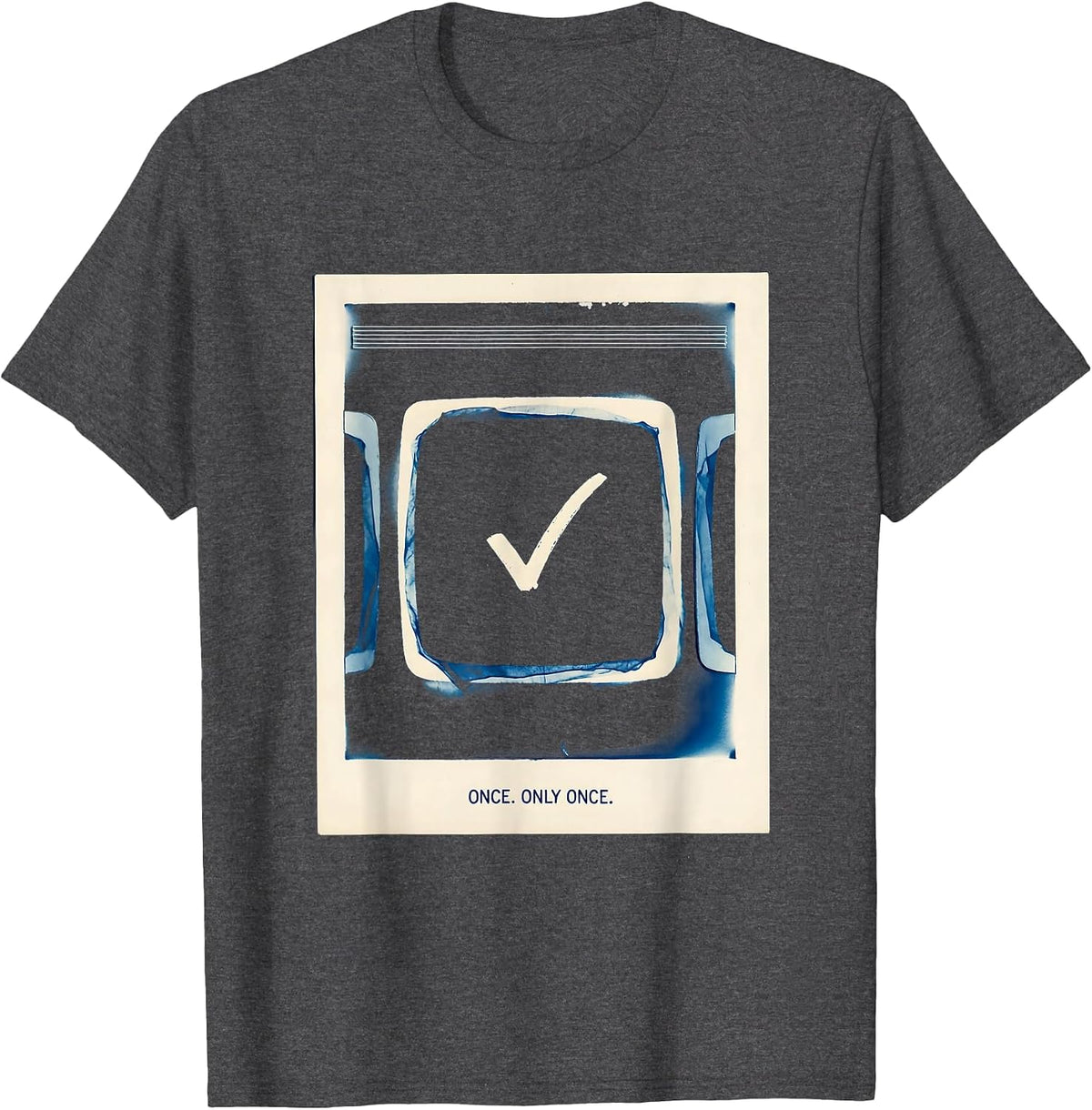 Men's Once. Only Once Funny Periodic Table Chemistry Teacher Humor T-Shirt - Dark Heather Grey
