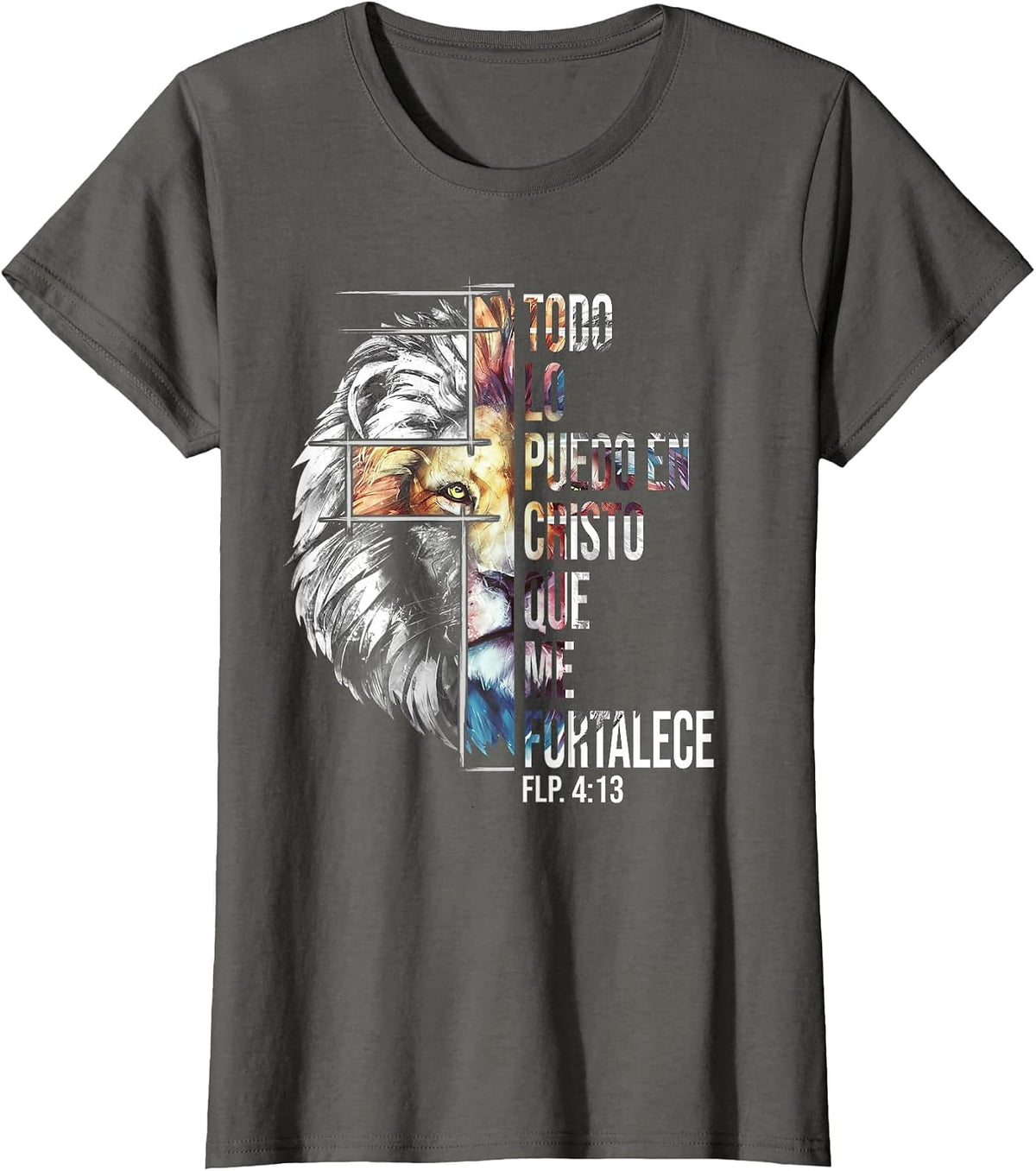 Bible Message Christian God in Spanish Cristianos T-Shirt - Asphalt Grey