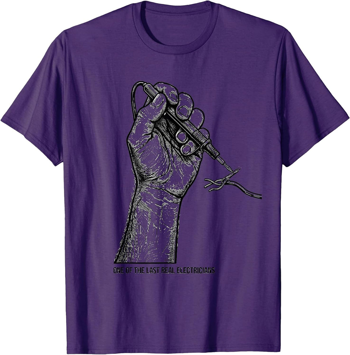 One Of The Last Real Electricians Funny Job Title Birthday T-Shirt - Purple