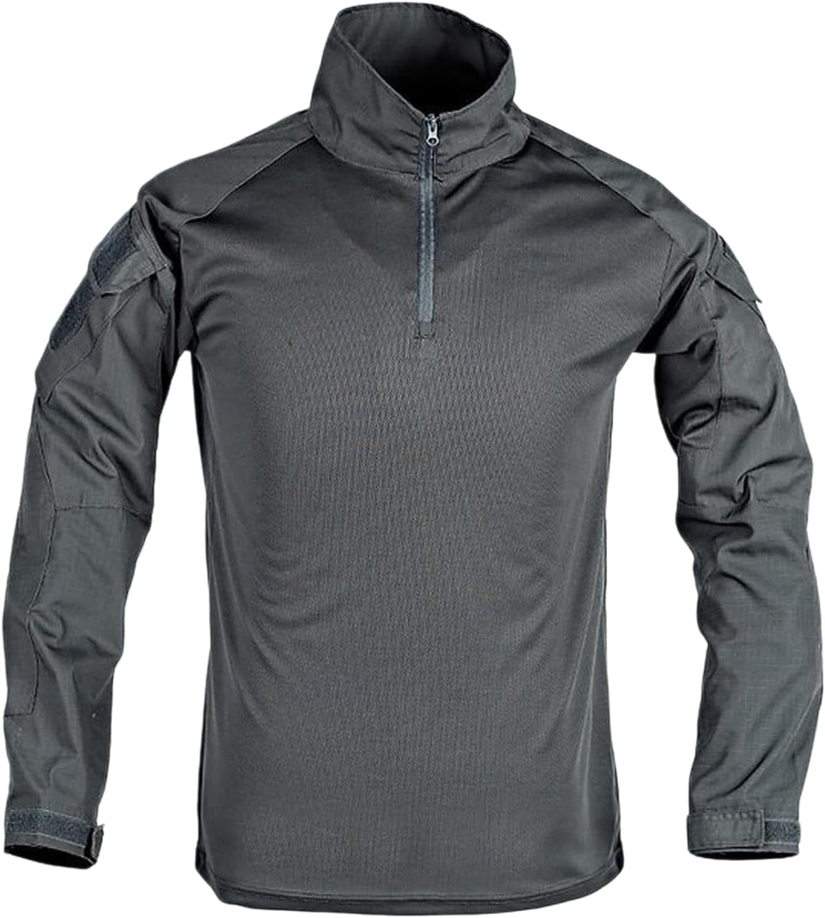 Men's Tactical Shirt Quarter Zip Long Sleeve with Arm Pocket for Airsoft - Gray