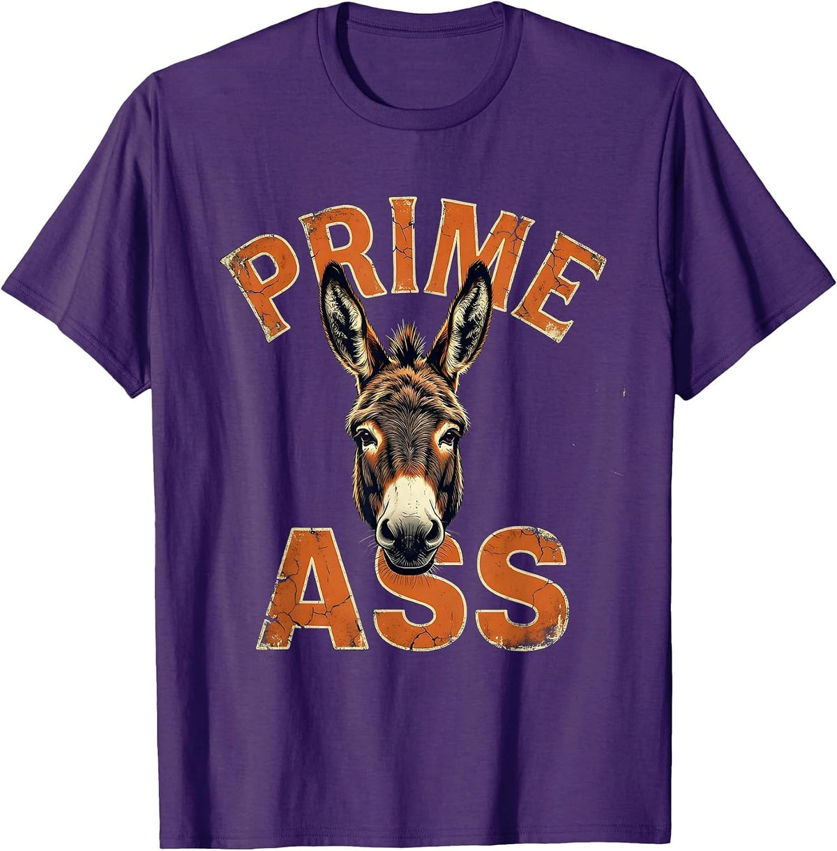 Prime Ass Distressed Donkey Lover Funny Animal Humor T-Shirt - Purple