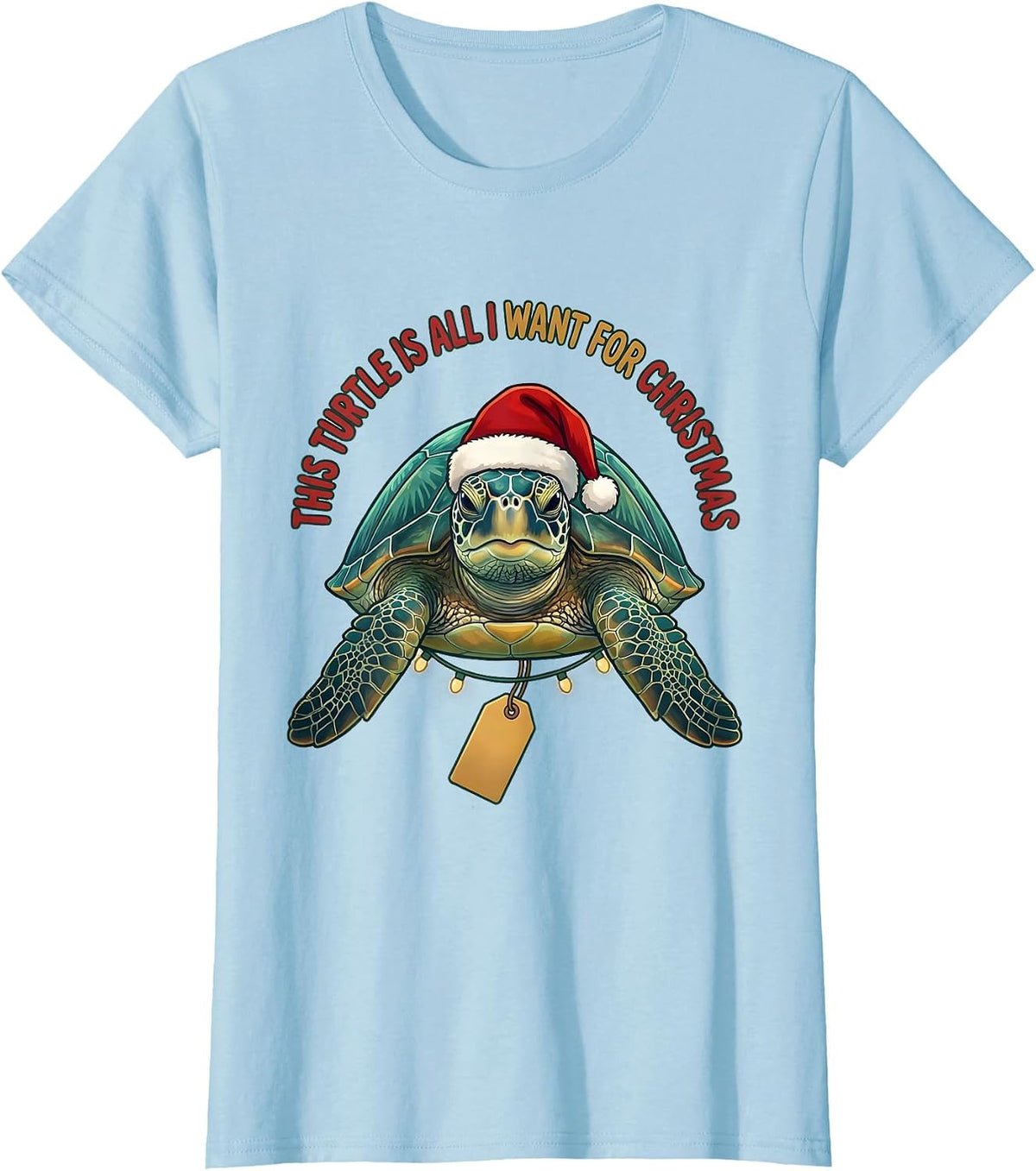This Turtle Is All I Want For Christmas Sea Turtle T-Shirt - Baby Blue