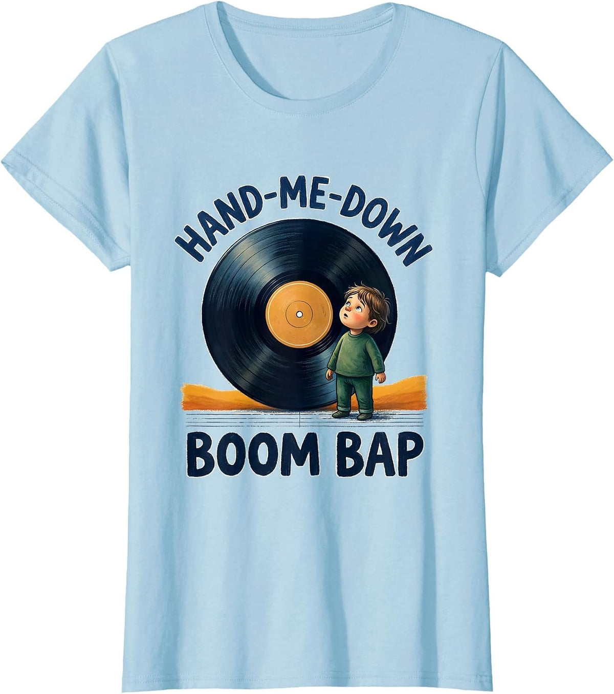 Hand-Me-Down Boom Bap Retro Old School Hip Hop 80s 90s T-Shirt - Baby Blue