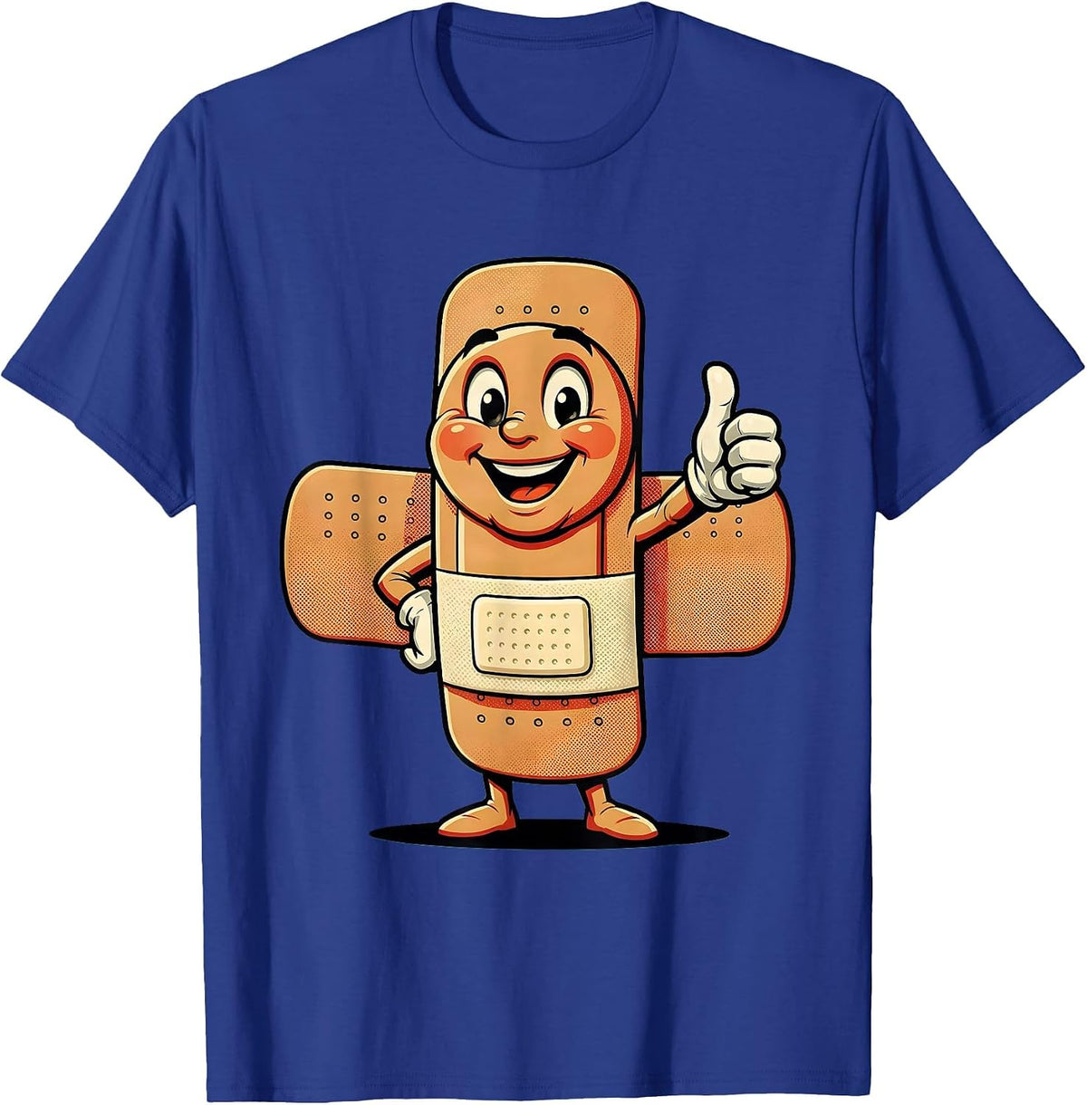 Men's School Nurse Bandage on Scraped Knee Graphic T-Shirt - Royal Blue