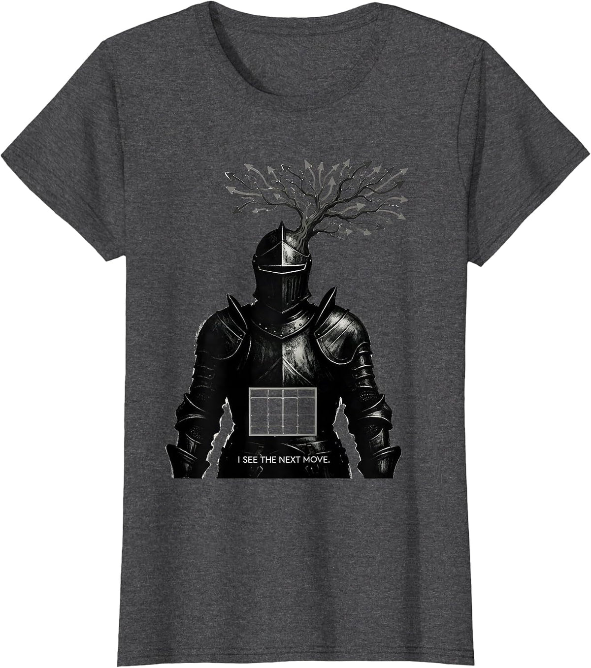 Women's I See The Next Move Funny Chess Player Chess Lover Gift T-Shirt - Dark Heather Grey