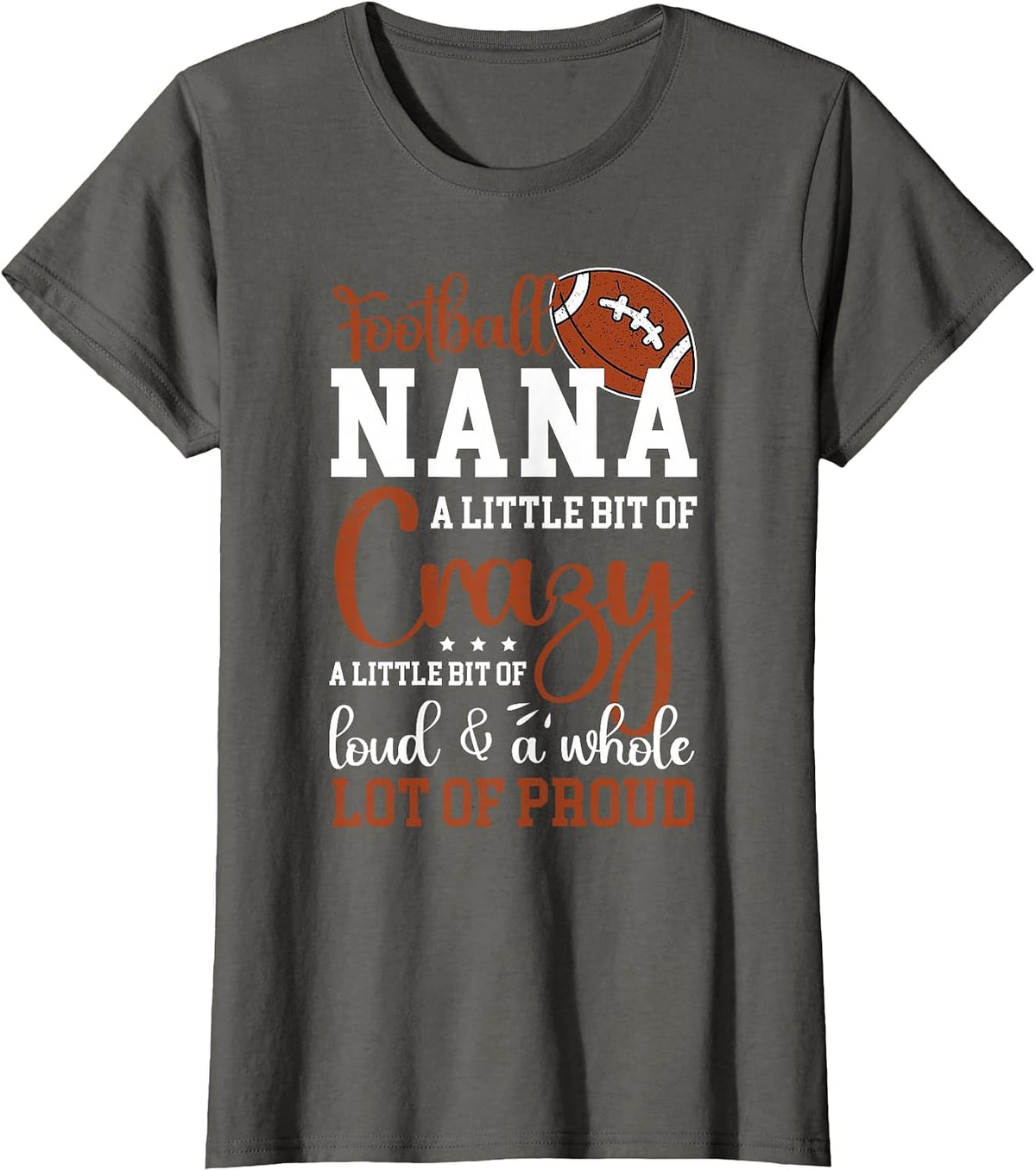 Football Nana Proud Nana of A Football Player T-Shirt - Asphalt Grey