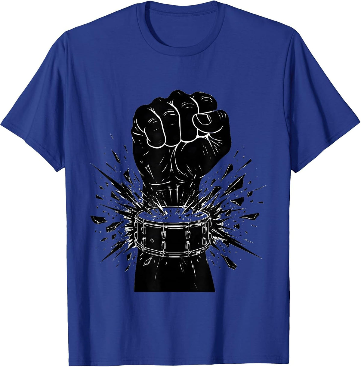 Men's Rock Band Fist Through Bass Drum Graphic T-Shirt - Royal Blue