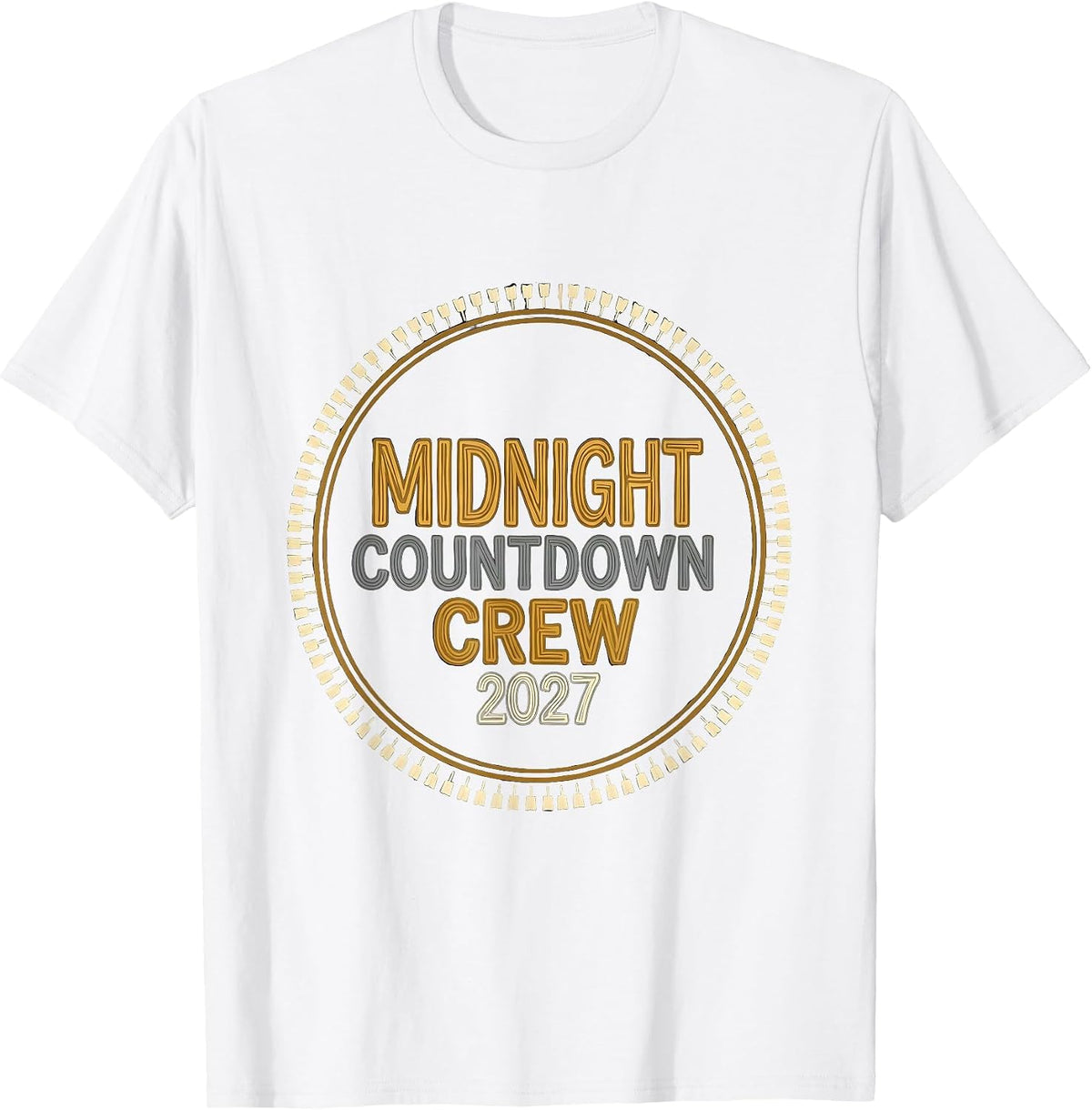 Men's Midnight Countdown Crew 2027 Festive Family Pajama Party New T-Shirt - White