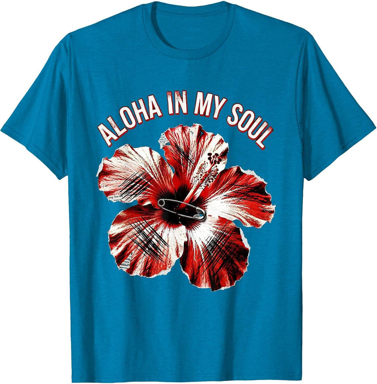 Aloha In My Soul Hawaiian Spirit Design T-Shirt - Sapphire Blue