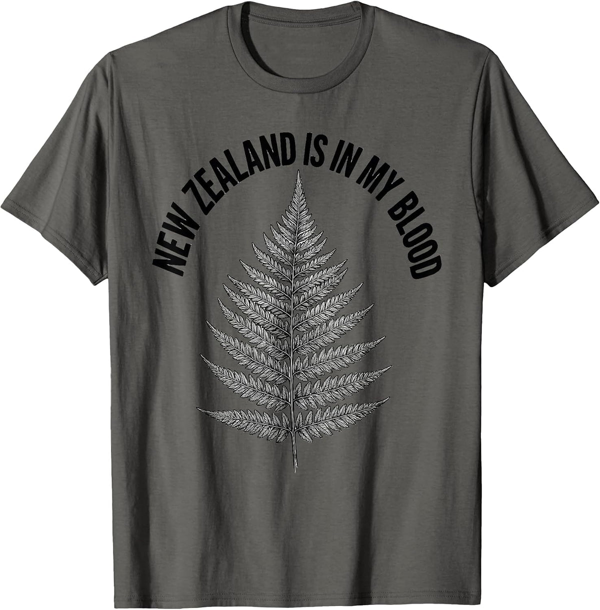Men's New Zealand Is In My Blood National Pride Rugby Fan Kiwi T-Shirt - Asphalt Grey