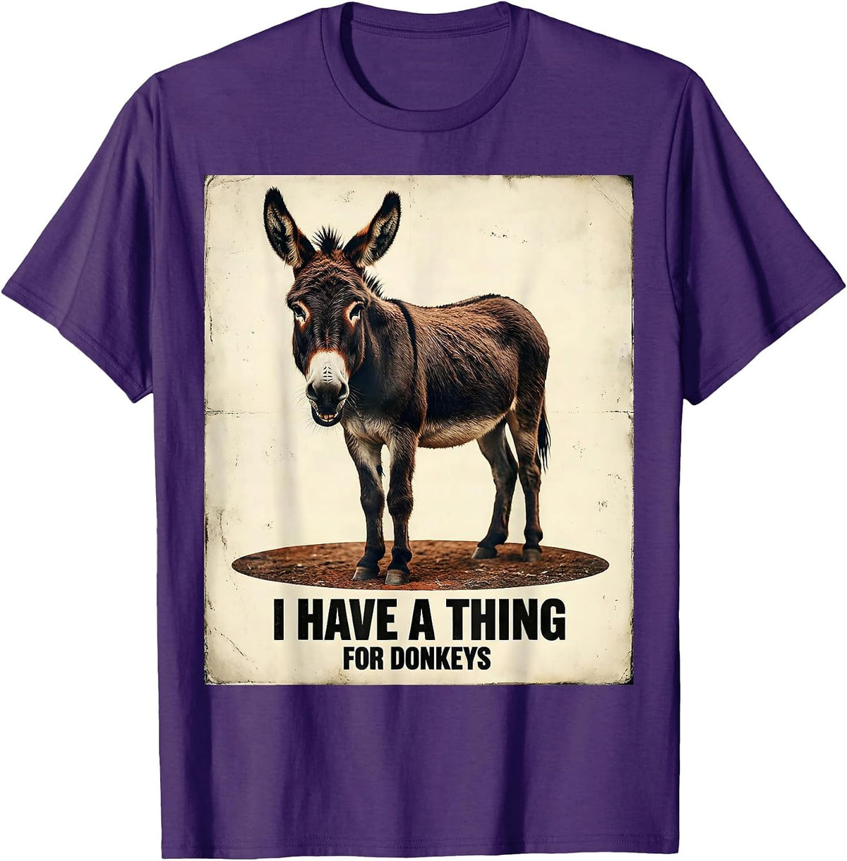 Men's I Have A Thing For Donkeys Funny Vintage Animal Lover Gift T-Shirt - Purple