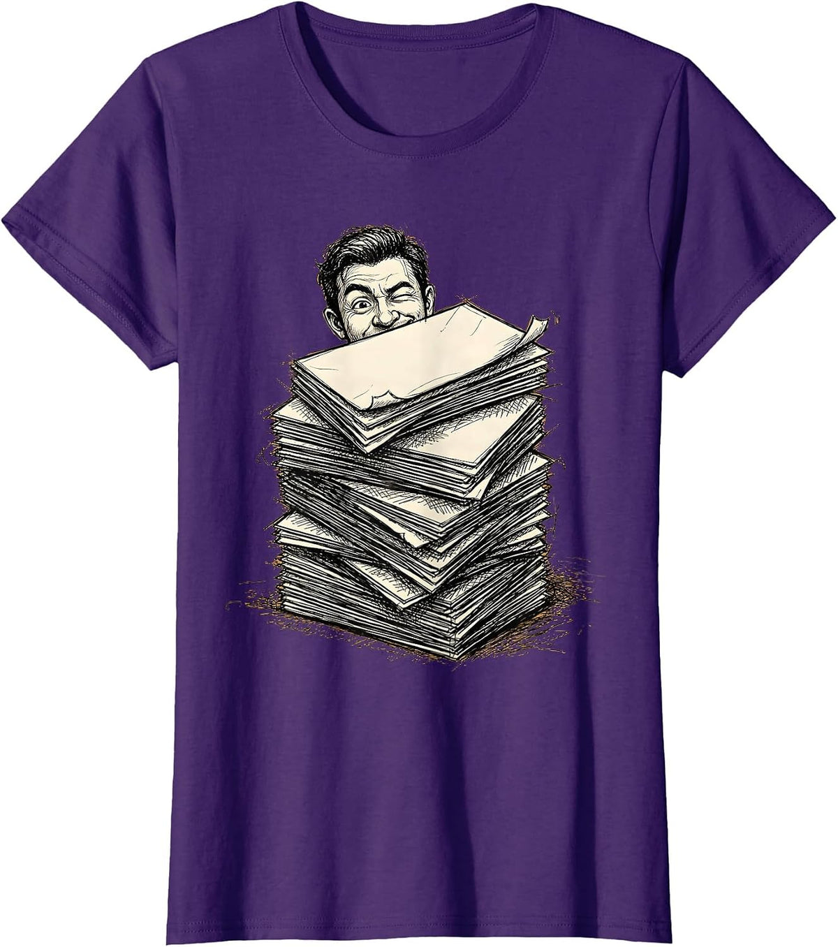 Women's I Cant But I Know A Guy Winking Illustration T-Shirt - Purple